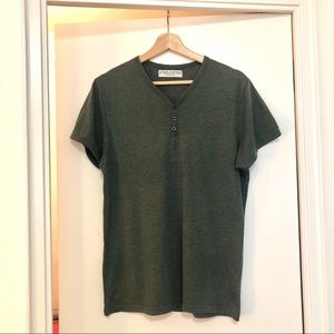 CEDARWOOD STATE short sleeve green henley
